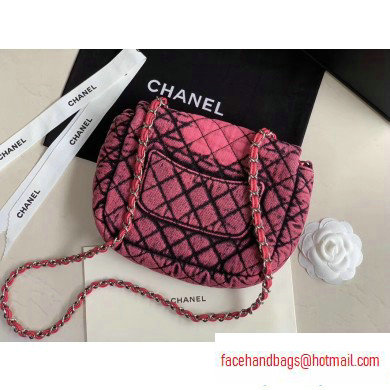 Chanel Denim Mini Classic Flap Bag Fuchsia 2020