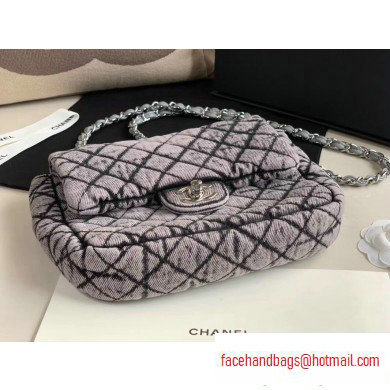 Chanel Denim Mini Classic Flap Bag Gray 2020 - Click Image to Close