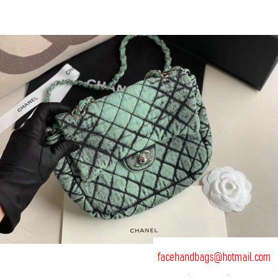 Chanel Denim Mini Classic Flap Bag Green 2020