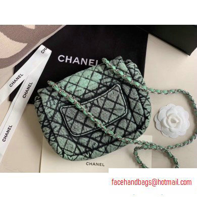 Chanel Denim Mini Classic Flap Bag Green 2020 - Click Image to Close