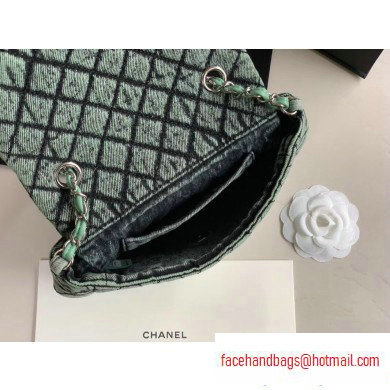 Chanel Denim Mini Classic Flap Bag Green 2020 - Click Image to Close