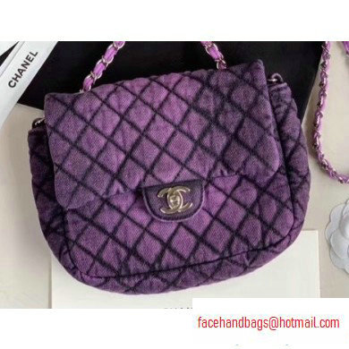 Chanel Denim Mini Classic Flap Bag Purple 2020 Chanel Denim Mini Classic Flap Bag Purple 2020