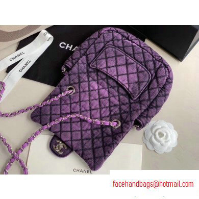 Chanel Denim Mini Classic Flap Bag Purple 2020 - Click Image to Close