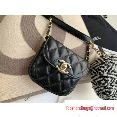 Chanel Lambskin and Tweed Waist Bag and Coin Purse AP0743 Black 2020 - Click Image to Close