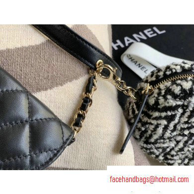 Chanel Lambskin and Tweed Waist Bag and Coin Purse AP0743 Black 2020 - Click Image to Close