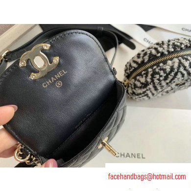Chanel Lambskin and Tweed Waist Bag and Coin Purse AP0743 Black 2020