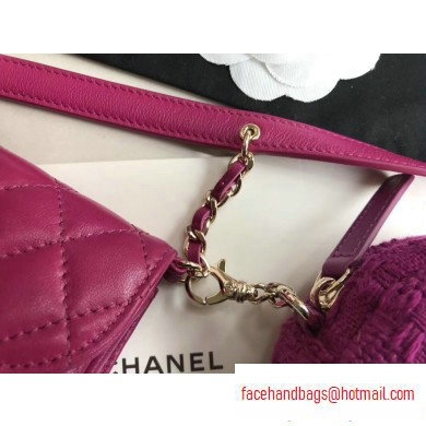 Chanel Lambskin and Tweed Waist Bag and Coin Purse AP0743 Fuchsia 2020 - Click Image to Close