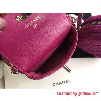 Chanel Lambskin and Tweed Waist Bag and Coin Purse AP0743 Fuchsia 2020 - Click Image to Close
