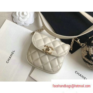 Chanel Lambskin and Tweed Waist Bag and Coin Purse AP0743 White 2020