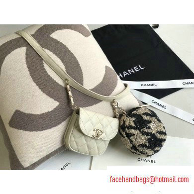 Chanel Lambskin and Tweed Waist Bag and Coin Purse AP0743 White 2020 - Click Image to Close