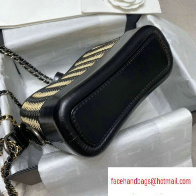 Chanel Rattan Basket Gabrielle Small Hobo Bag A91810 Black 2020 - Click Image to Close