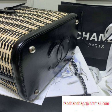 Chanel Rattan Basket Large Vanity Case Bag AS1347 Black 2020 - Click Image to Close