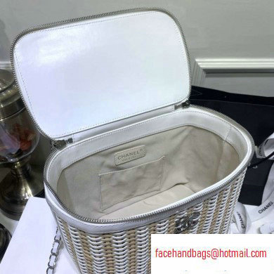 Chanel Rattan Basket Large Vanity Case Bag AS1347 White 2020