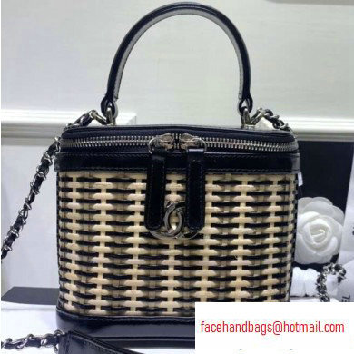 Chanel Rattan Basket Small Vanity Case Bag AS1352 Black 2020 - Click Image to Close