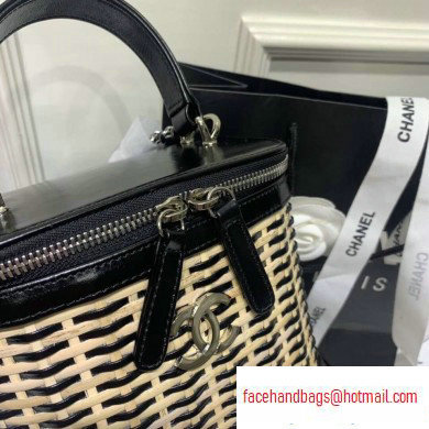 Chanel Rattan Basket Small Vanity Case Bag AS1352 Black 2020 - Click Image to Close