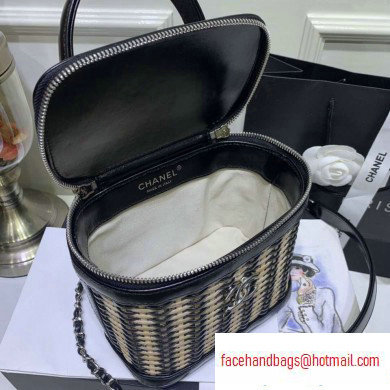 Chanel Rattan Basket Small Vanity Case Bag AS1352 Black 2020