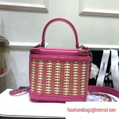 Chanel Rattan Basket Small Vanity Case Bag AS1352 Pink 2020