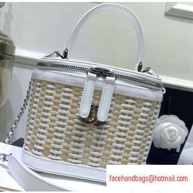 Chanel Rattan Basket Small Vanity Case Bag AS1352 White 2020