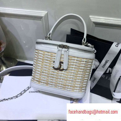 Chanel Rattan Basket Small Vanity Case Bag AS1352 White 2020 - Click Image to Close