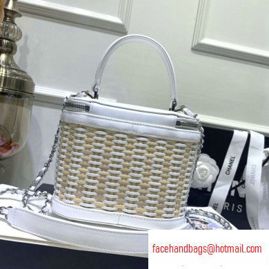 Chanel Rattan Basket Small Vanity Case Bag AS1352 White 2020