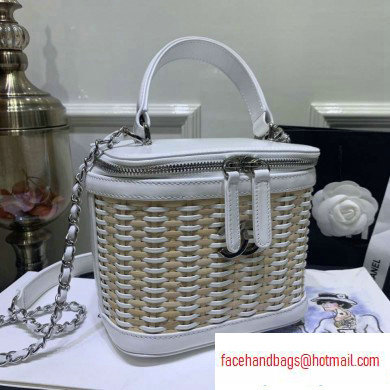 Chanel Rattan Basket Small Vanity Case Bag AS1352 White 2020 - Click Image to Close