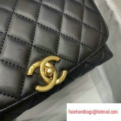Chanel Small Frame Flap Bag with Chain Top Handle AS1749 Black 2020 - Click Image to Close