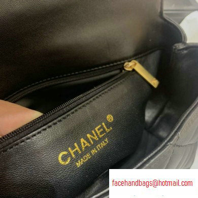 Chanel Small Frame Flap Bag with Chain Top Handle AS1749 Black 2020