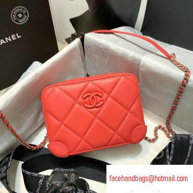 Chanel Square Leather Mini Box Bag Matte Hardware AP1132 Red 2020