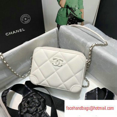 Chanel Square Leather Mini Box Bag Matte Hardware AP1132 White 2020 - Click Image to Close