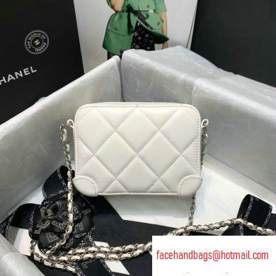 Chanel Square Leather Mini Box Bag Matte Hardware AP1132 White 2020
