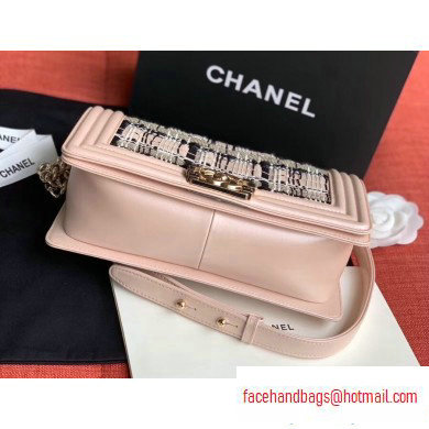 Chanel Woven Tweed Medium Boy Flap Bag 2020