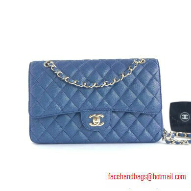 Chanel caviar leather 1112 Classic Medium flap bag navy blue Chanel caviar leather 1112 Classic Medium flap bag navy blue
