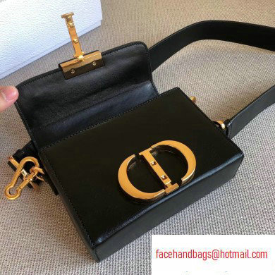 Dior 30 Montaigne Box Bag In Shiny Crackled Lambskin Black with CD Clasp 2020 - Click Image to Close