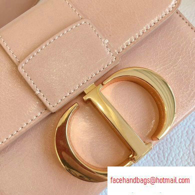 Dior 30 Montaigne Box Bag In Shiny Crackled Lambskin Nude Pink with CD Clasp 2020