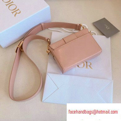 Dior 30 Montaigne Box Bag In Shiny Crackled Lambskin Nude Pink with CD Clasp 2020