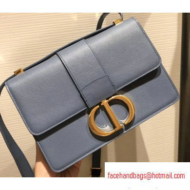 Dior 30 Montaigne Flap Bag in Grained Calfskin Denim Blue and CD Clasp 2020