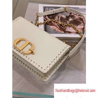 Dior 30 Montaigne Flap Chain Bag Braided Edge White 2020 - Click Image to Close