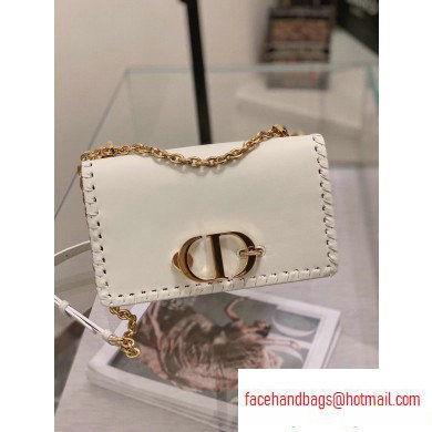 Dior 30 Montaigne Flap Chain Bag Braided Edge White 2020
