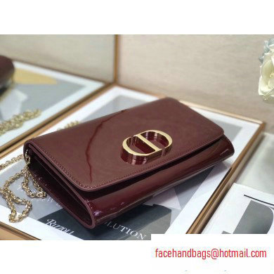 Dior 30 Montaigne Patent Calfskin Wallet on Chain Bag Burgundy 2020 - Click Image to Close