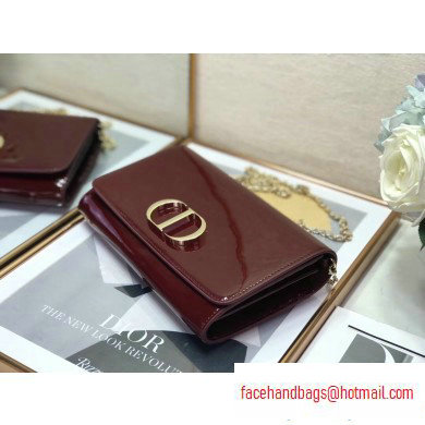 Dior 30 Montaigne Patent Calfskin Wallet on Chain Bag Burgundy 2020 - Click Image to Close