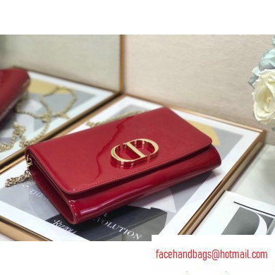Dior 30 Montaigne Patent Calfskin Wallet on Chain Bag Red 2020 - Click Image to Close