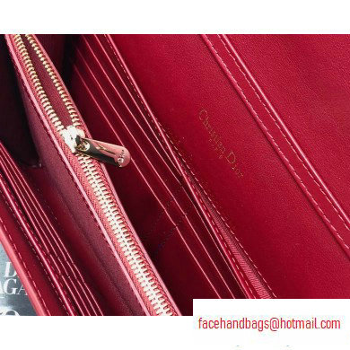 Dior 30 Montaigne Patent Calfskin Wallet on Chain Bag Red 2020