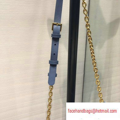 Dior 30 Montaigne Stamped Grain Calfskin Flap Chain Bag Baby Blue 2020 - Click Image to Close