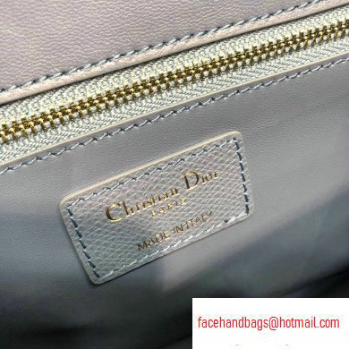 Dior 30 Montaigne Stamped Grain Calfskin Flap Chain Bag Baby Blue 2020