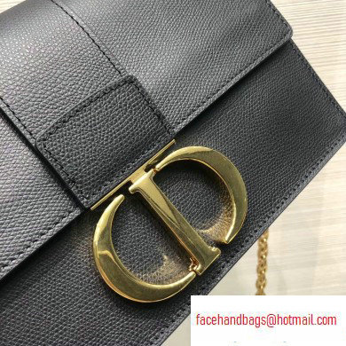 Dior 30 Montaigne Stamped Grain Calfskin Flap Chain Bag Black 2020