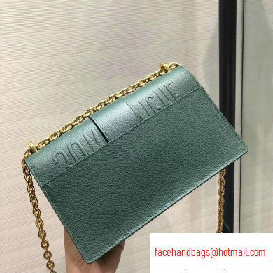 Dior 30 Montaigne Stamped Grain Calfskin Flap Chain Bag Green 2020