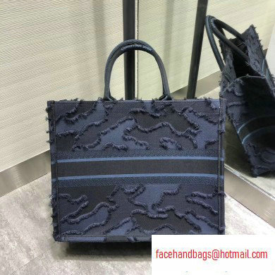 Dior Book Tote Bag in Camouflage Embroidered Canvas Blue 2020 - Click Image to Close