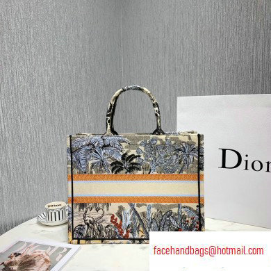 Dior Book Tote Bag in Embroidered Canvas Blue Leaf - Click Image to Close