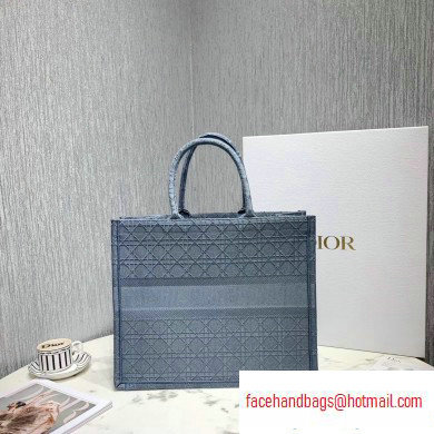 Dior Book Tote Bag in Embroidered Canvas Cannage Baby Blue 2020 - Click Image to Close