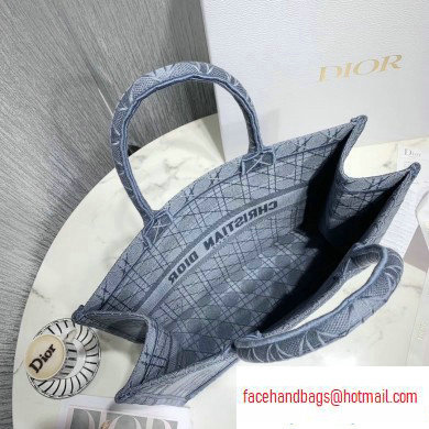 Dior Book Tote Bag in Embroidered Canvas Cannage Baby Blue 2020 - Click Image to Close